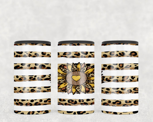 Leopard Print Sunflower 5-in-1 Can Hugger Tumbler - 1274