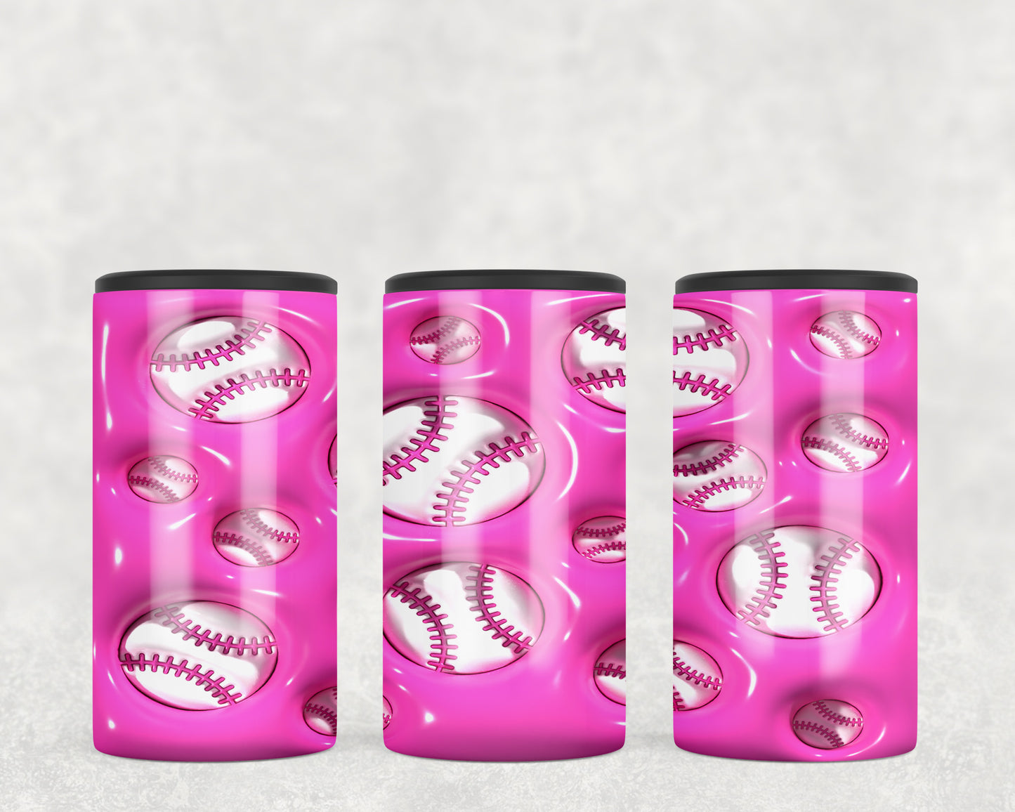 Pink Baseball Inflated 5-in-1 Can Hugger Tumbler - 1276