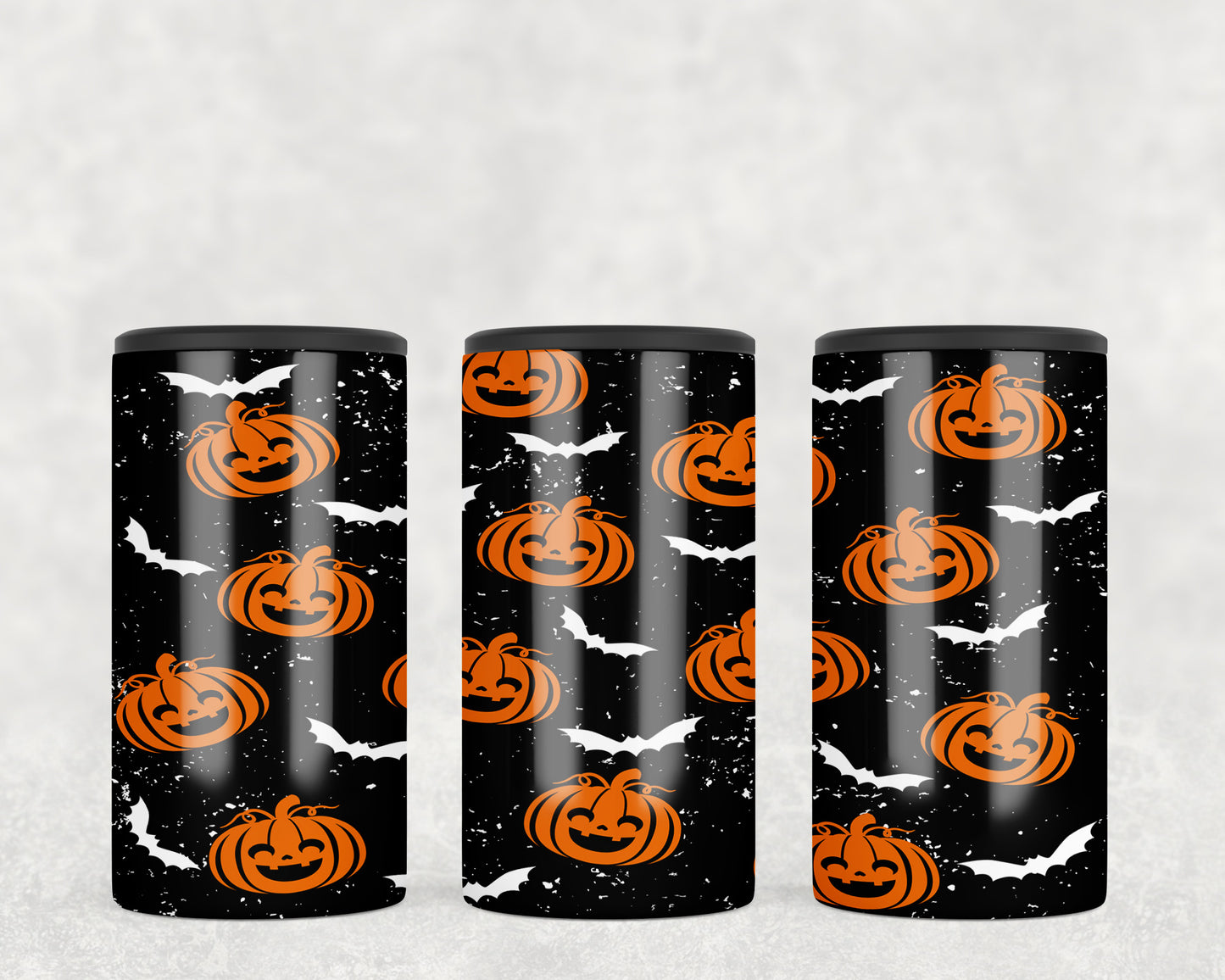 Cute Halloween Pumpkins and Bats 5-in-1 Can Hugger Tumbler - 1279