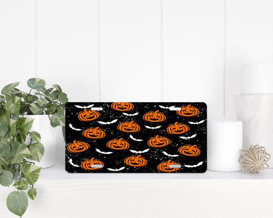 Cute Halloween Pumpkins and Bats License Plate - 1279