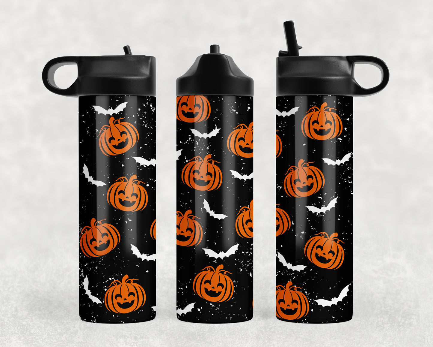 Cute Halloween Pumpkins and Bats Water Bottle - 1279