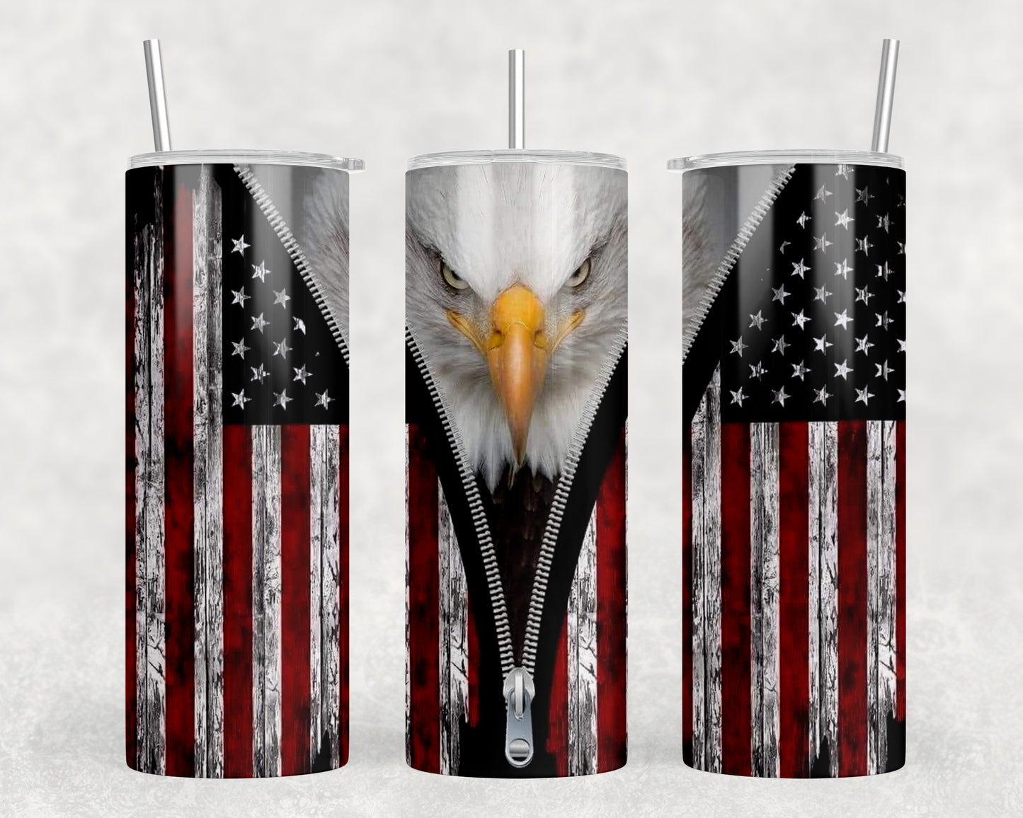 Patriotic Eagle American Flag 20oz Skinny Tumbler - 1282