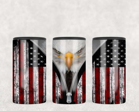 Patriotic Eagle American Flag 5-in-1 Can Hugger Tumbler - 1282