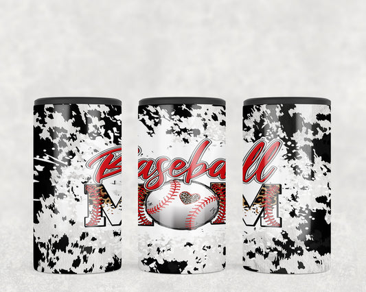 Printed Cowhide Baseball Mom 5-in-1 Can Hugger Tumbler - 1283