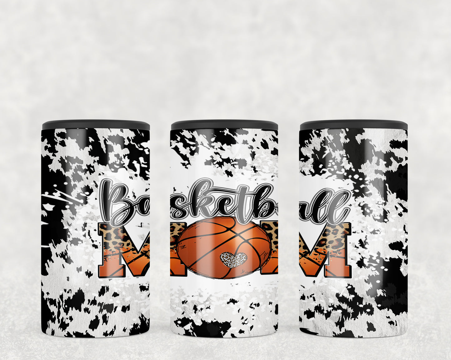 Printed Cowhide Basketball Mom 5-in-1 Can Hugger Tumbler - 1285