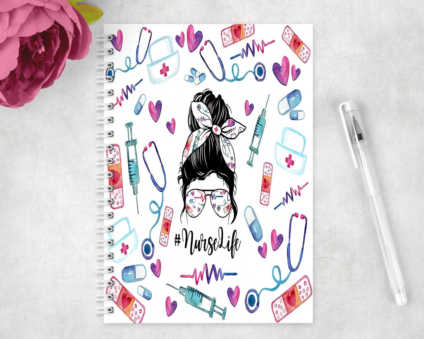 Nurse Life Spiral Lined A5 Journal - 1295