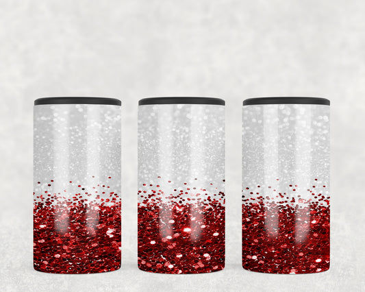 Red Faux Printed Glitter 5-in-1 Can Hugger Tumbler - 1296