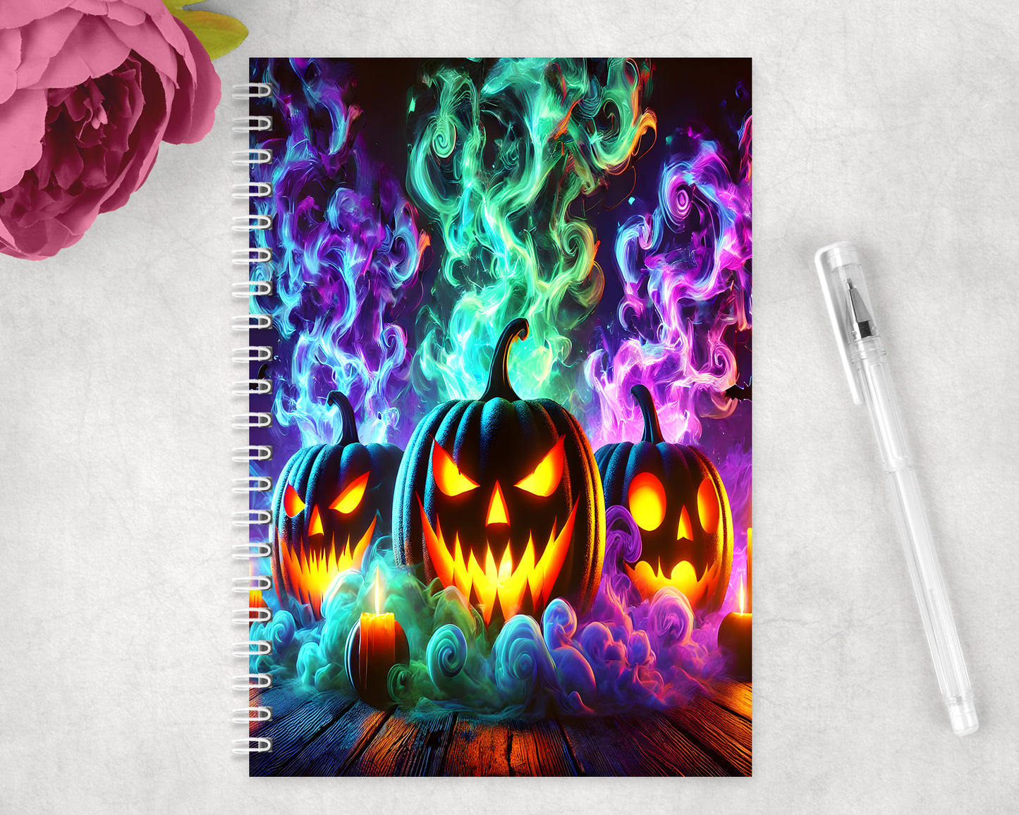 Halloween Pumpkins Spiral Lined A5 Journal - 129