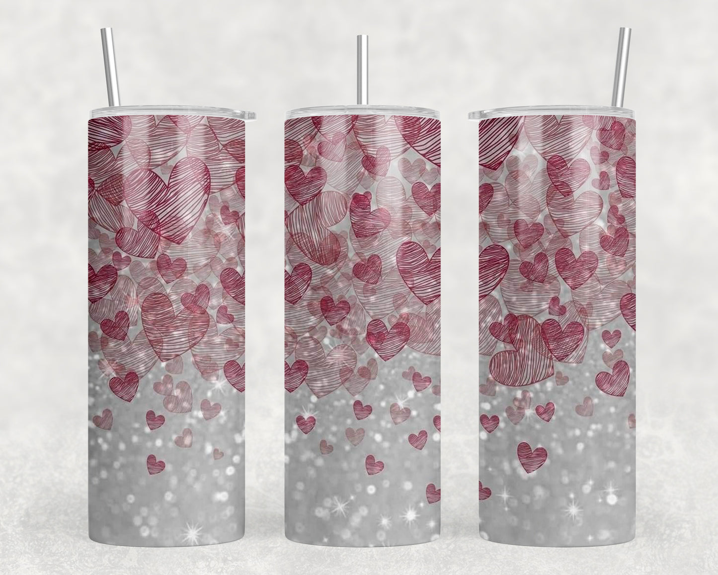 Pink Hearts 20oz Skinny Tumbler - 1300