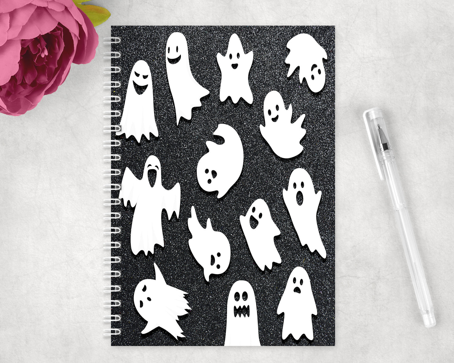 Halloween Ghosts Spiral Lined A5 Journal - 1302