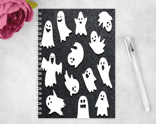 Halloween Ghosts Spiral Lined A5 Journal - 1302