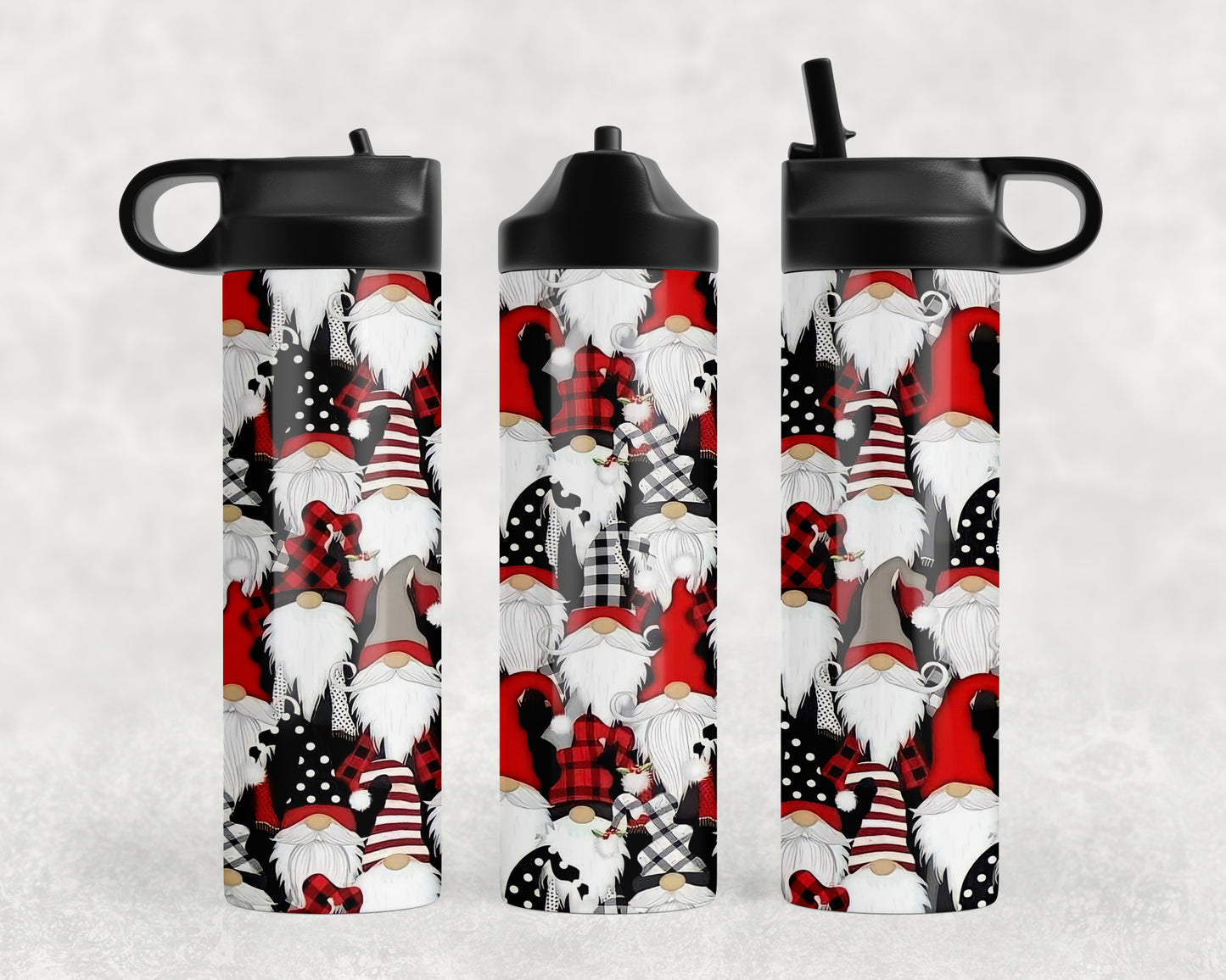 Christmas Gnomes Water Bottle - 1304