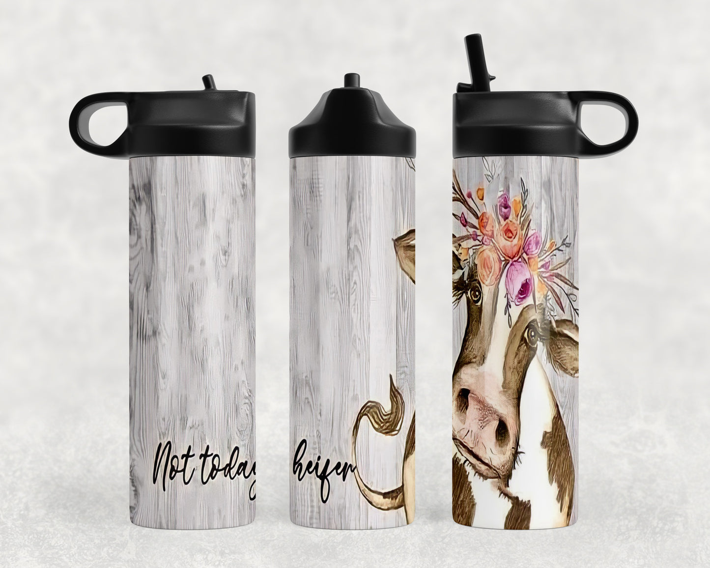 Funny Cow Not Today Heifer Water Bottle - 1306