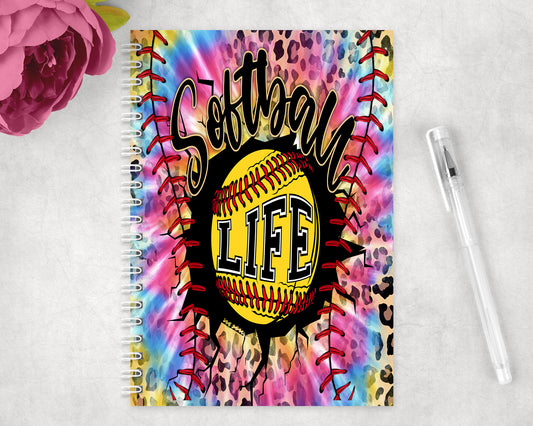 Softball Life Spiral Lined A5 Journal - 1309