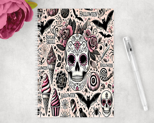 Sugar Skull Spiral Lined A5 Journal - 130