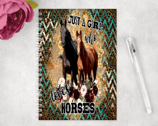 Just A Girl Who Loves Horses Spiral Lined A5 Journal - 1310