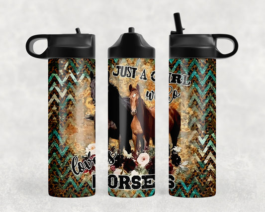 Just A Girl Who Loves Horses Water Bottle - 1310