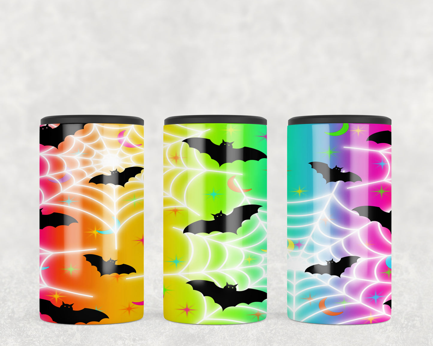 Neon Halloween Bats 5-in-1 Can Hugger Tumbler - 1311