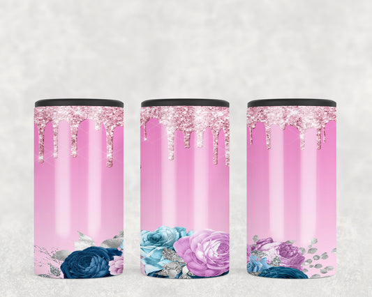 Pink Flowers 5-in-1 Can Hugger Tumbler - 1315