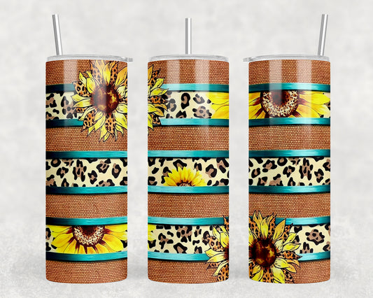 Western Burlap Sunflowers 20oz Skinny Tumbler - 1318