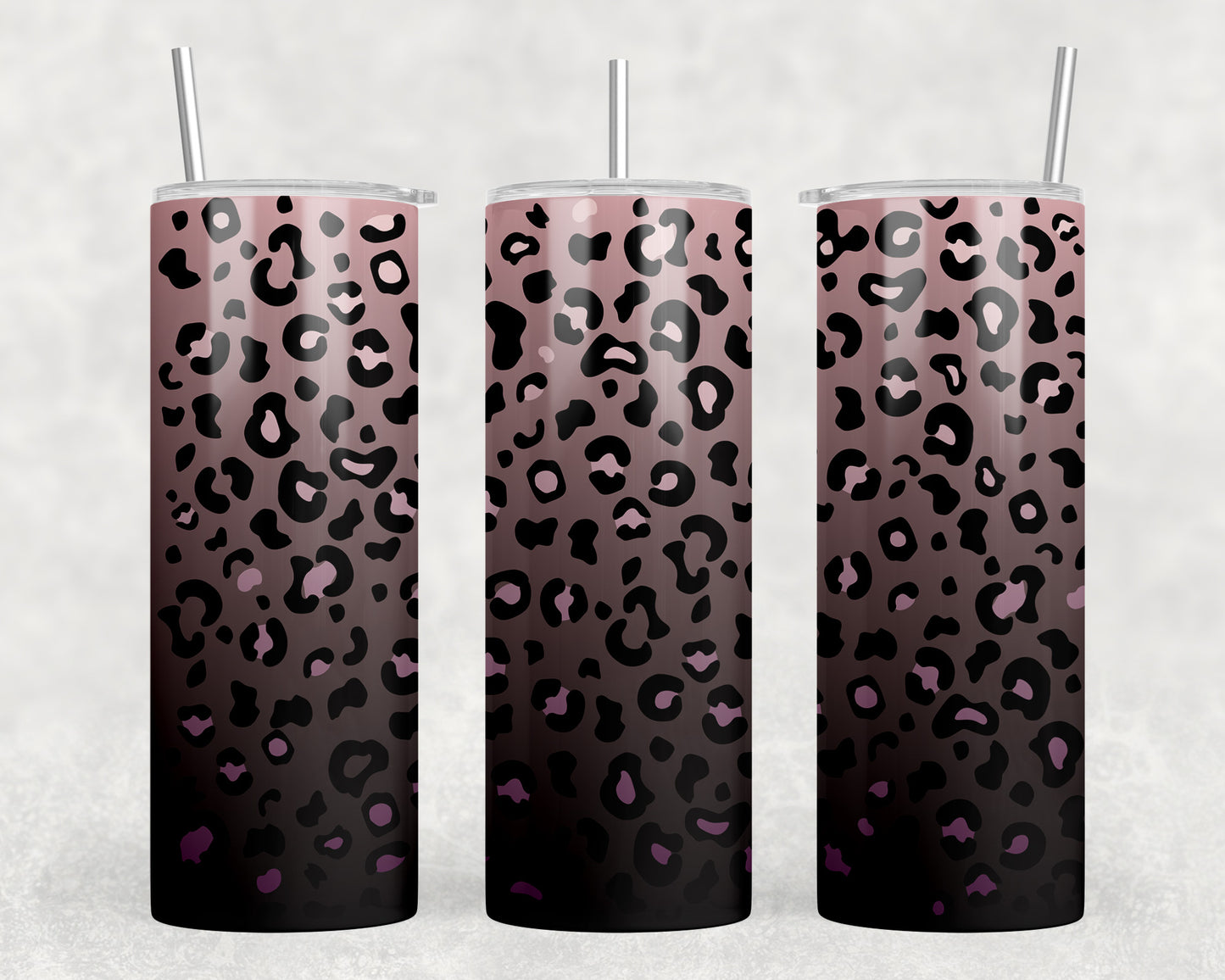 Pink Leopard Print 20oz Skinny Tumbler - 1329