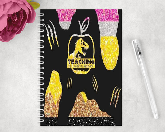 Funny Teacher Dinosaur Spiral Lined A5 Journal - 1332