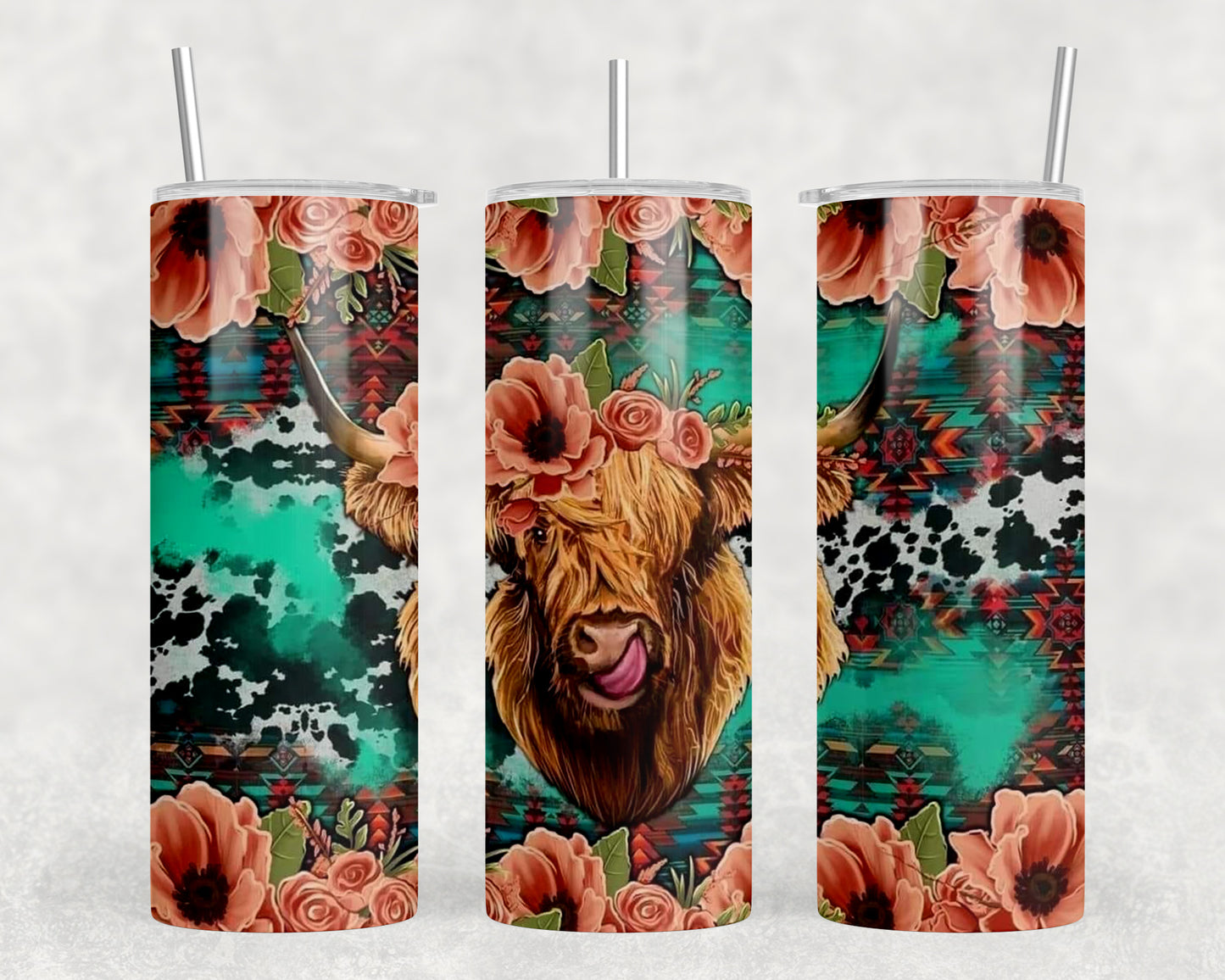 Western Highland Cow 20oz Skinny Tumbler - 1336