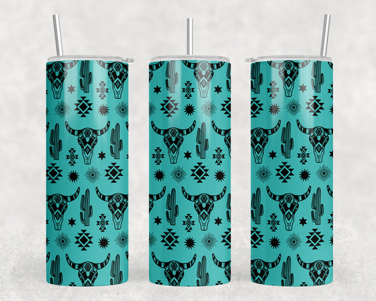 Western Mini Skulls 20oz Skinny Tumbler - 1338