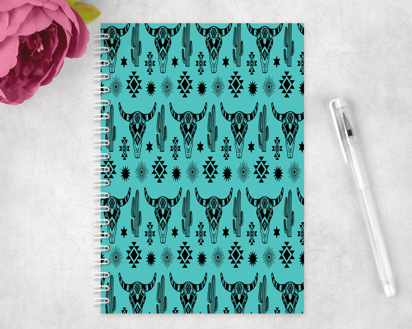 Western Mini Skulls Spiral Lined A5 Journal - 1338