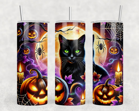 Black Cat Halloween 20oz Skinny Tumbler - 133