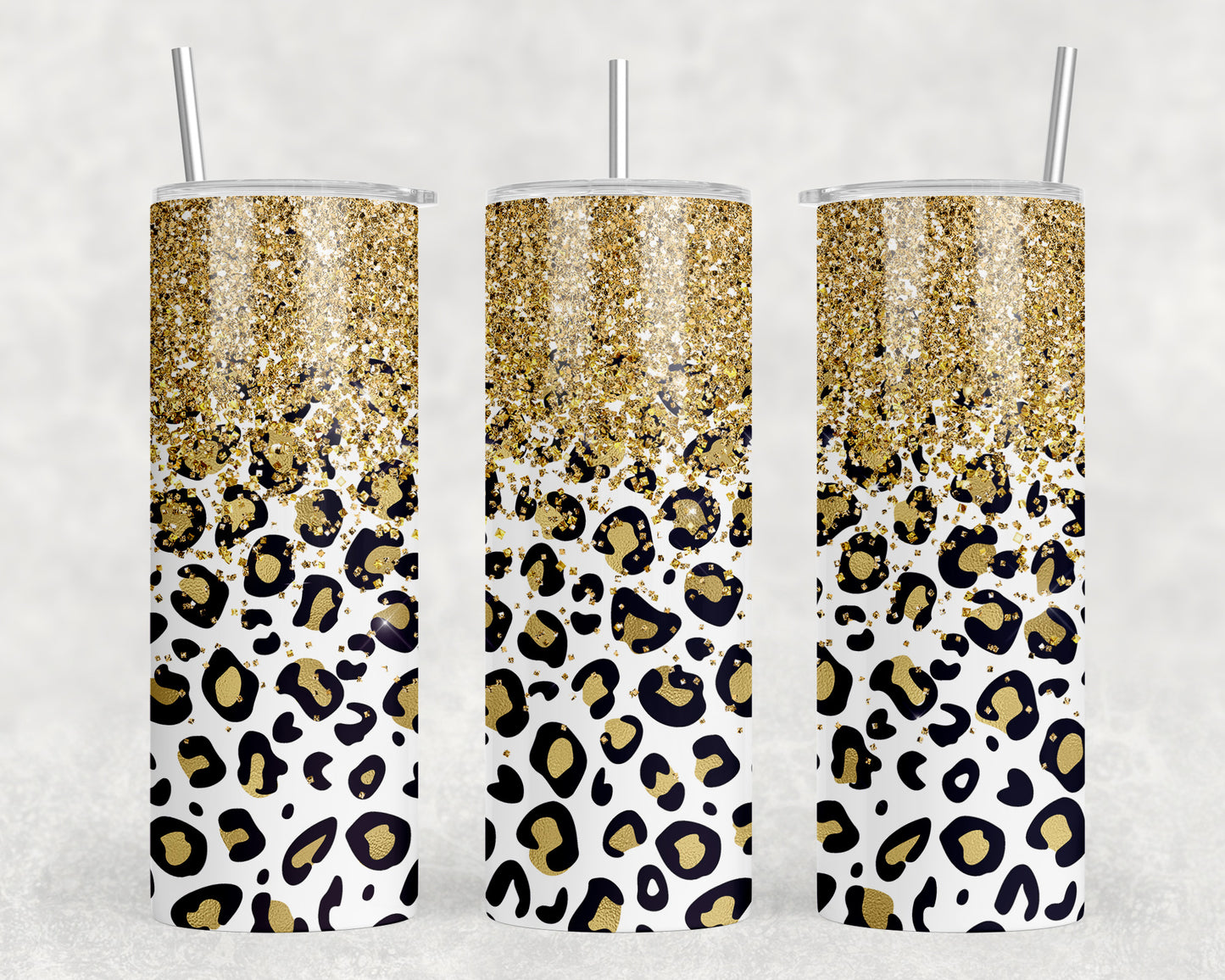 Gold Leopard Print 20oz Skinny Tumbler - 1340