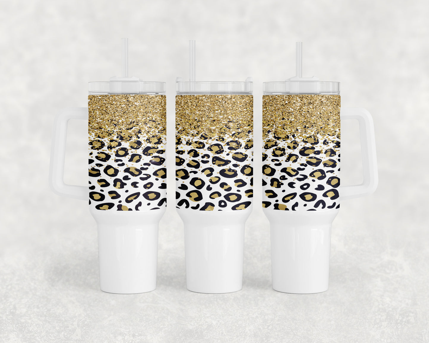 Gold Leopard Print 40oz Tumbler - 1340