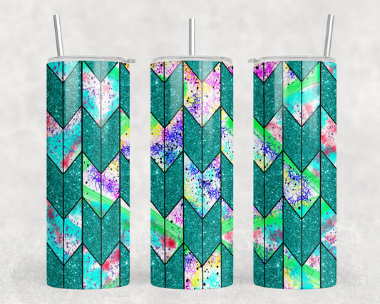 Geometric Turquoise 20oz Skinny Tumbler - 1341