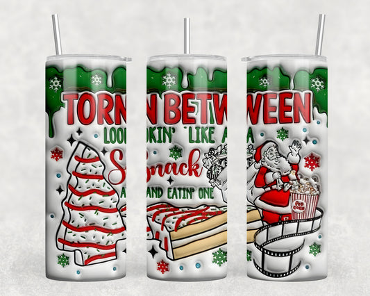 Christmas Funny Inflated Snack 20oz Skinny Tumbler - 1345