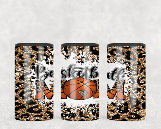 Leopard Print Basketball Mom 5-in-1 Can Hugger Tumbler - 1352