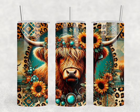 Highland Cow 20oz Skinny Tumbler - 135