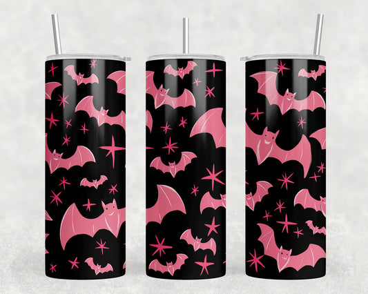 Pink Bats Halloween 20oz Skinny Tumbler - 136