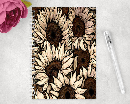 Sunflowers Spiral Lined A5 Journal - 1371