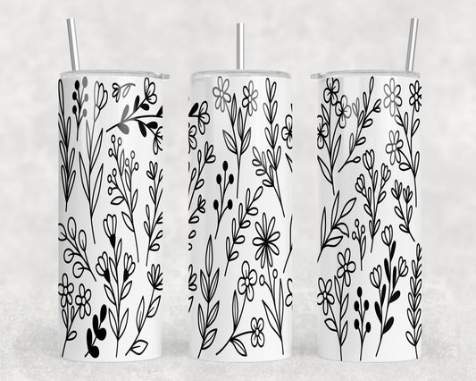 Flowers 20oz Skinny Tumbler - 1373