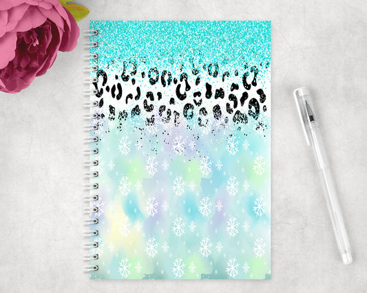 Snowflakes Winter Christmas Spiral Lined A5 Journal - 1375