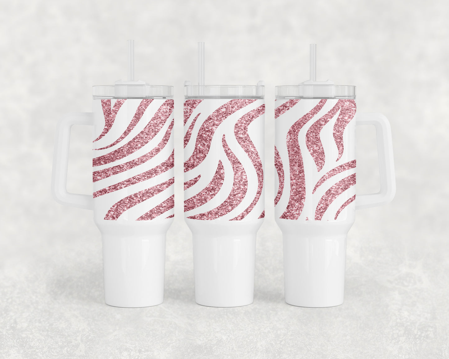 Pink Zebra Print 40oz Tumbler - 1376