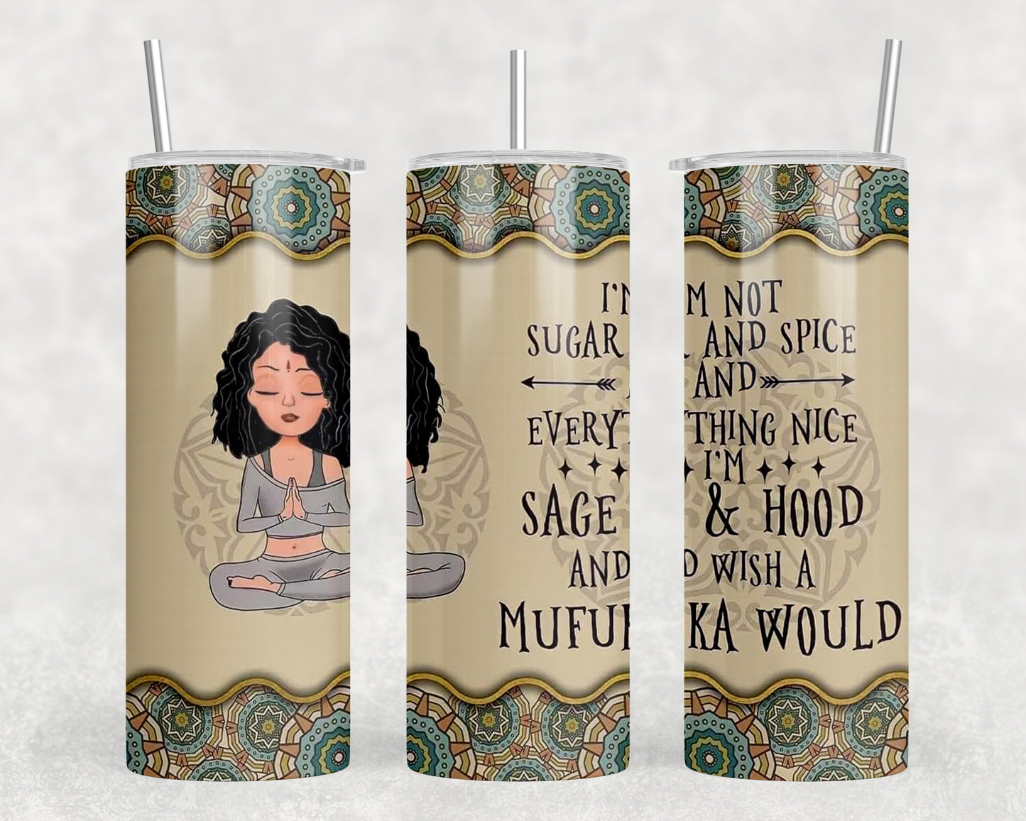 Funny Spiritual Sage and Hood 20oz Skinny Tumbler - 1383