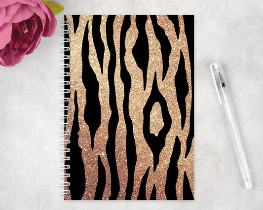 Tiger Print Spiral Lined A5 Journal - 1387