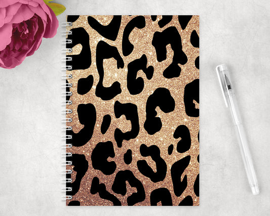 Leopard Print Spiral Lined A5 Journal - 1389