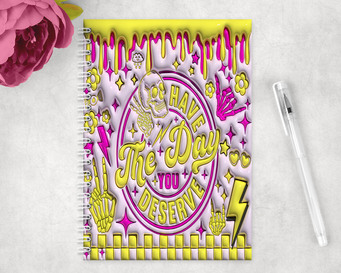 Funny Have The Day You Deserve Inflated Spiral Lined A5 Journal - 138