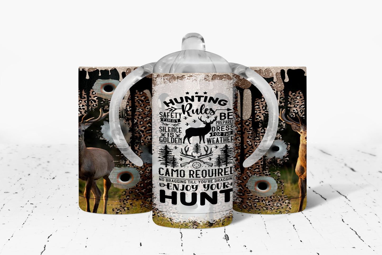 Deer Hunting Kids Dual Lid Sippy Cup Tumbler - 1395