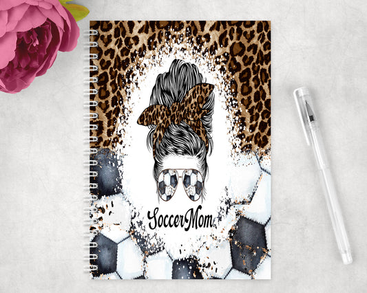 Leopard Print Soccer Mom Spiral Lined A5 Journal - 1396