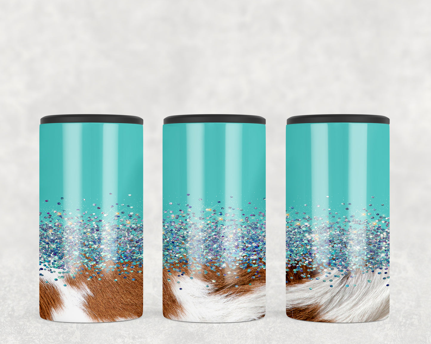 Blue Printed Cowhide 5-in-1 Can Hugger Tumbler - 1405