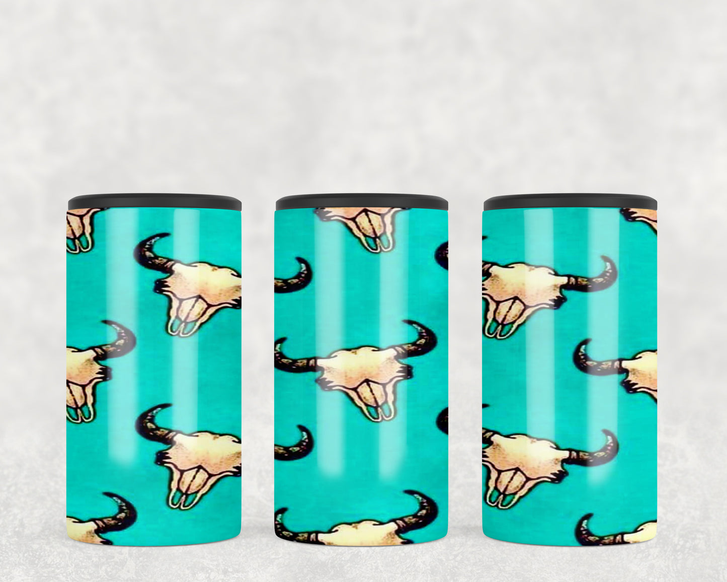 Western Turquoise Mini Skulls 5-in-1 Can Hugger Tumbler - 1409