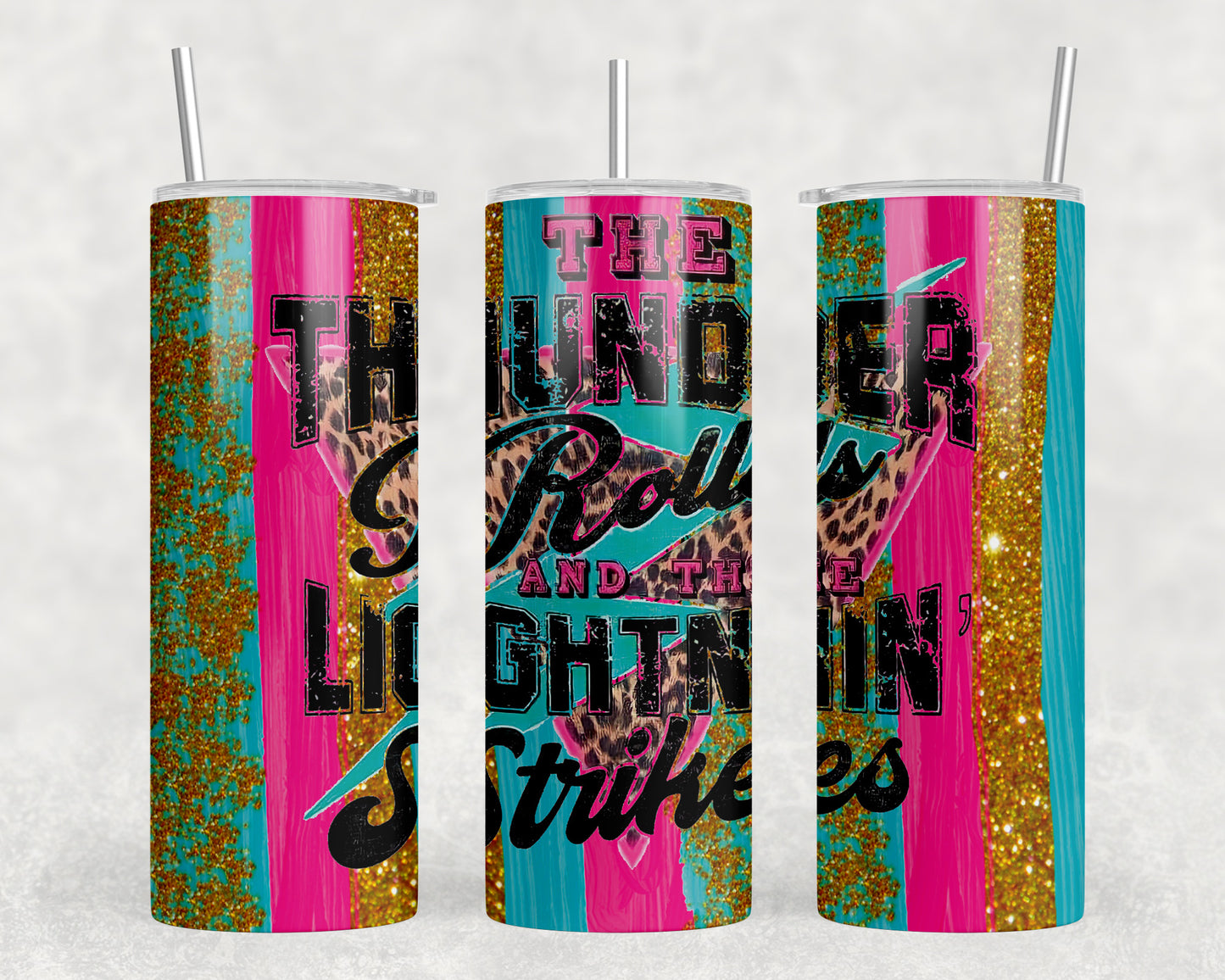 Country Music Thunder Rolls Neon 20oz Skinny Tumbler - 1415